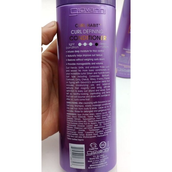 Giovanni Cosmetics Conditioner Curl Defining 13.5 Fl Oz Pack Of 2 Natural Vegan - Picture 5 of 6